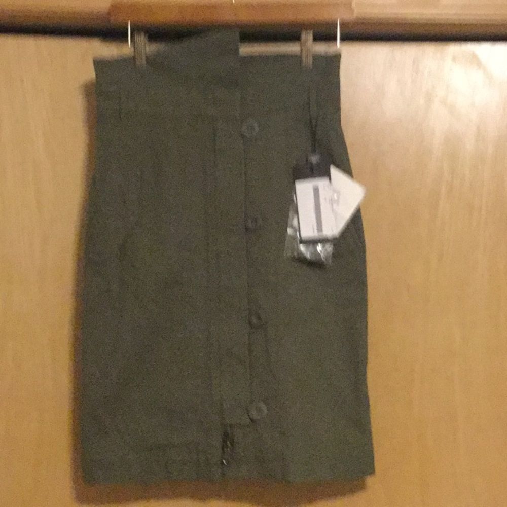 MAX MARA Virtus Zip Front Military Pencil Skirt - Picture 3 of 13